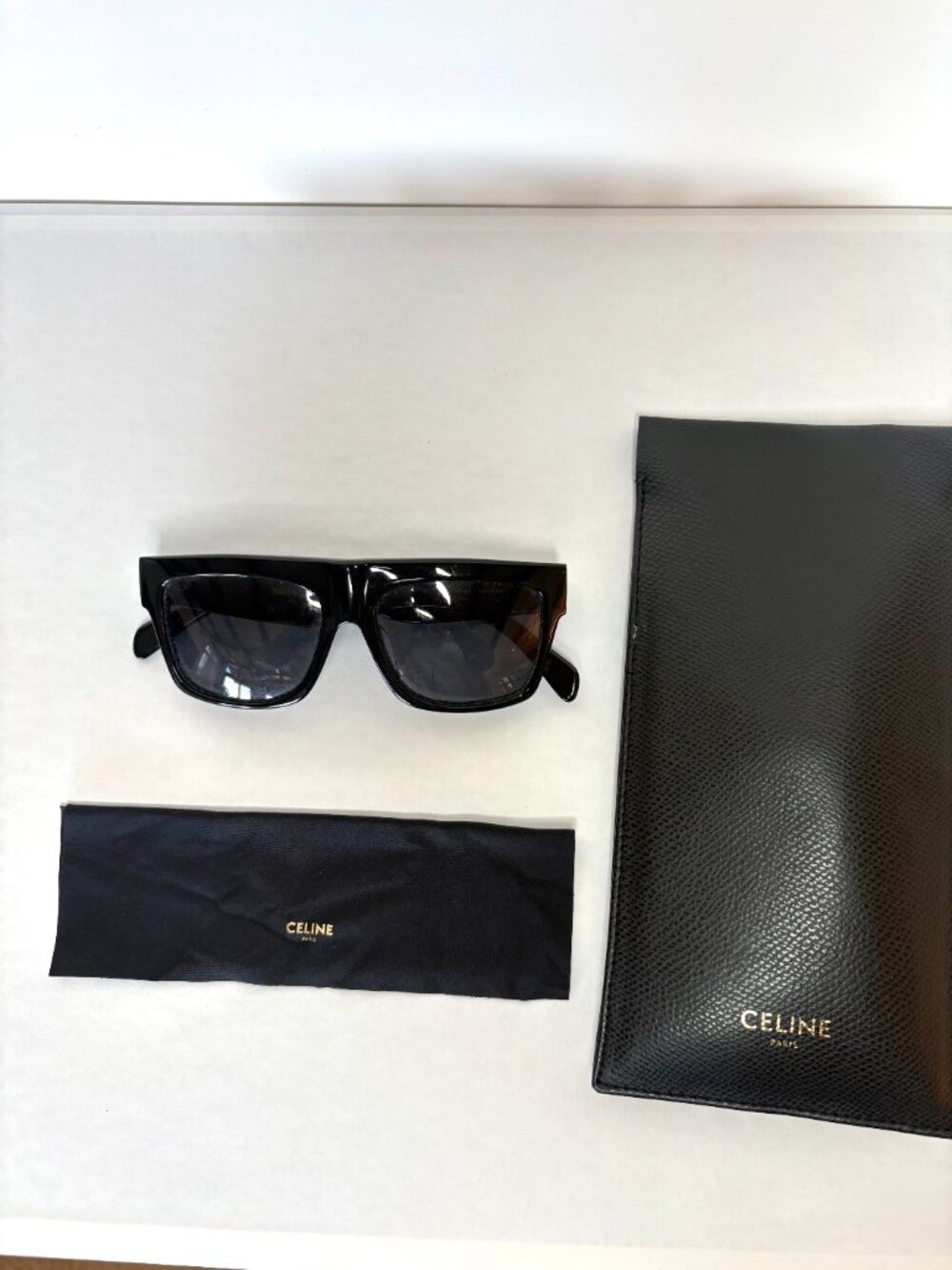Celine, Acetate Rectangular Sunglasses - Picture 3 of 14